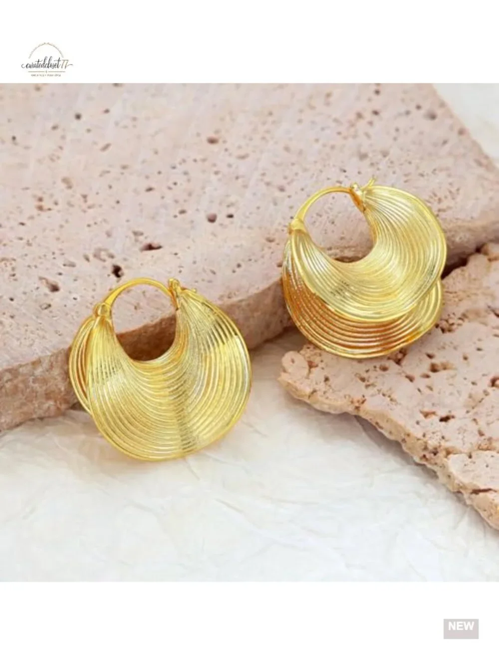 Chunky Geometric Textured Statement Drop Dangle Earrings
